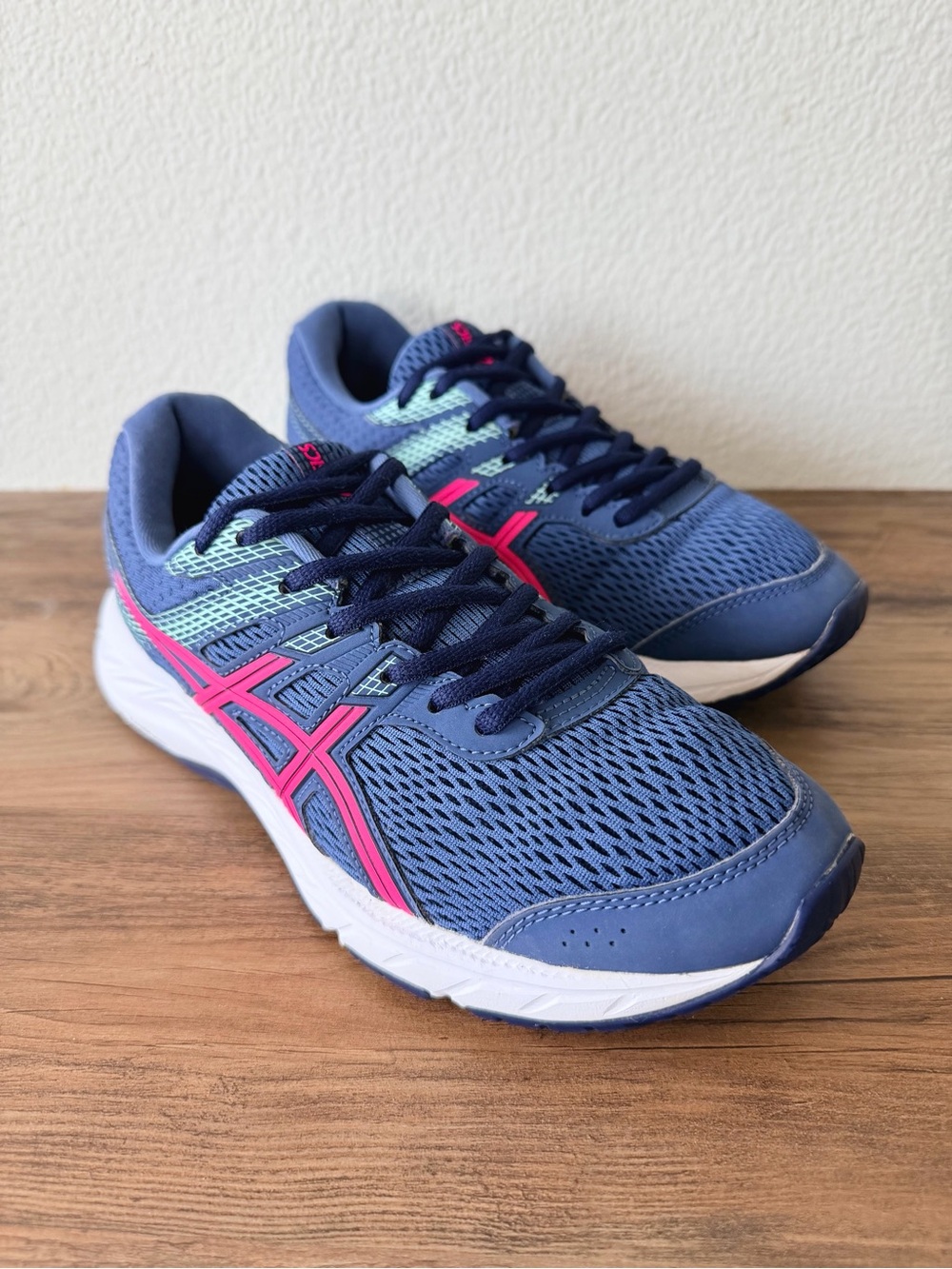 ASICS GEL-Contend 6 Women’s Running Shoes Grand Shark/Pink Glo (8-B) Excellent